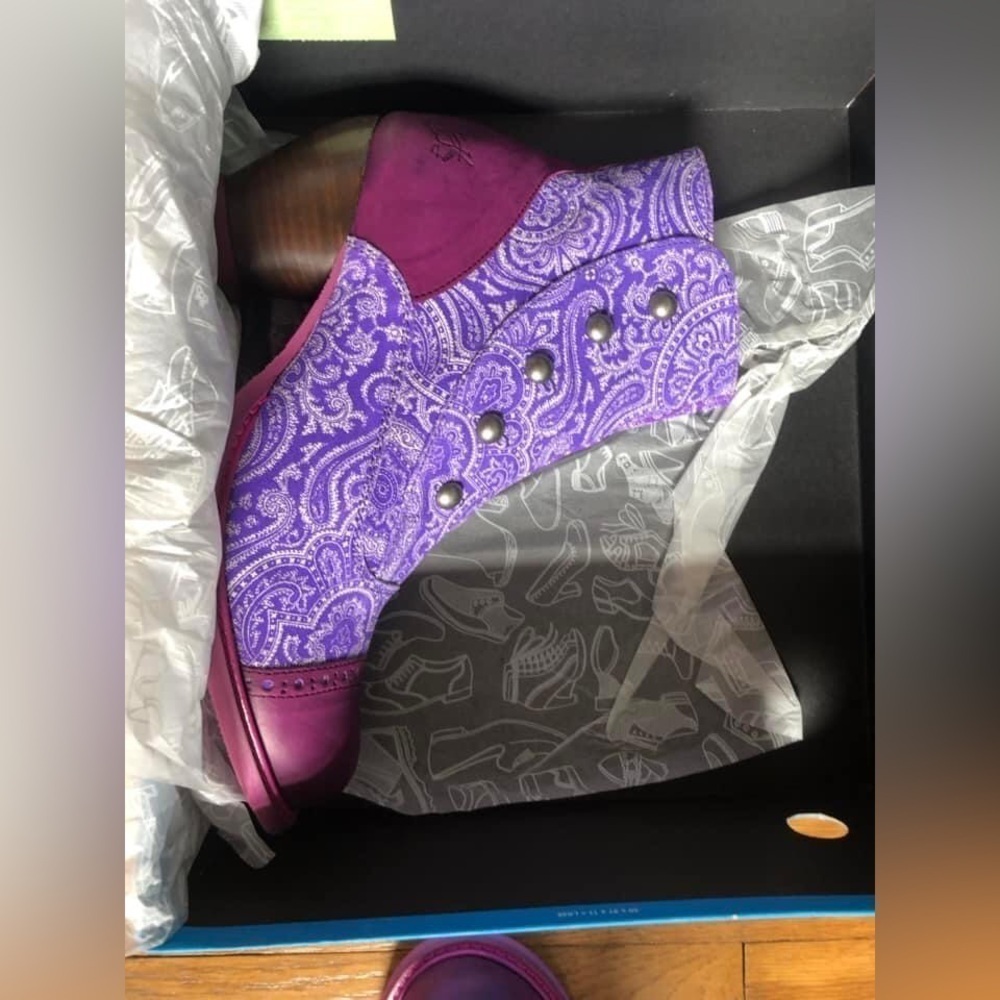Purple and Pink Ankle Boots - Picture 2 of 8